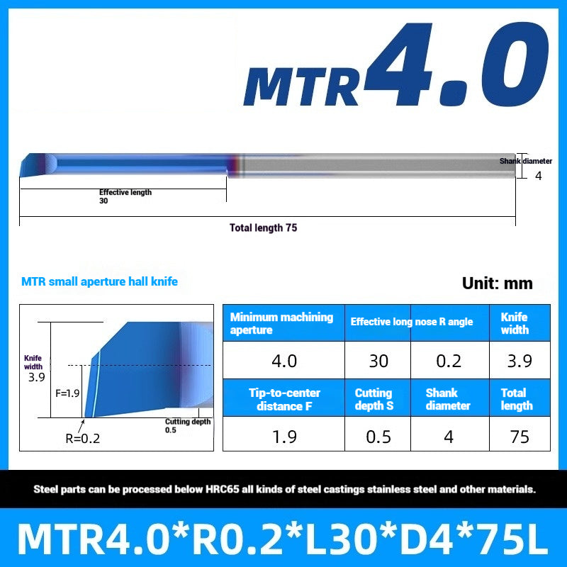 1122-MTR Small Bore Boring Tools Precision Boring Tools for Wear-Resistant Steel CNC Boring Bars Tungsten Carbide Alloy Shock-Resistant Miniature Turning Tools Shandong Denso Pricision Tools Co.,Ltd.